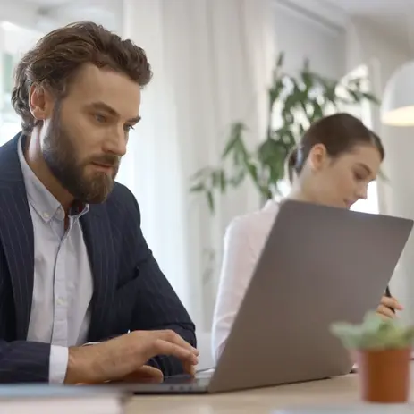 Businessman Using Laptop